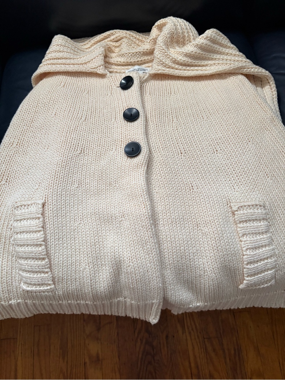 Cream Button-Front Women's Sweater Cape